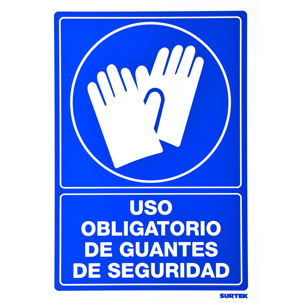 Señal "Uso obligatorio de guantes de seguridad", Surtek