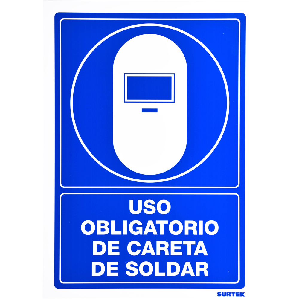 Señal "Uso obligatorio de careta de soldar", Surtek