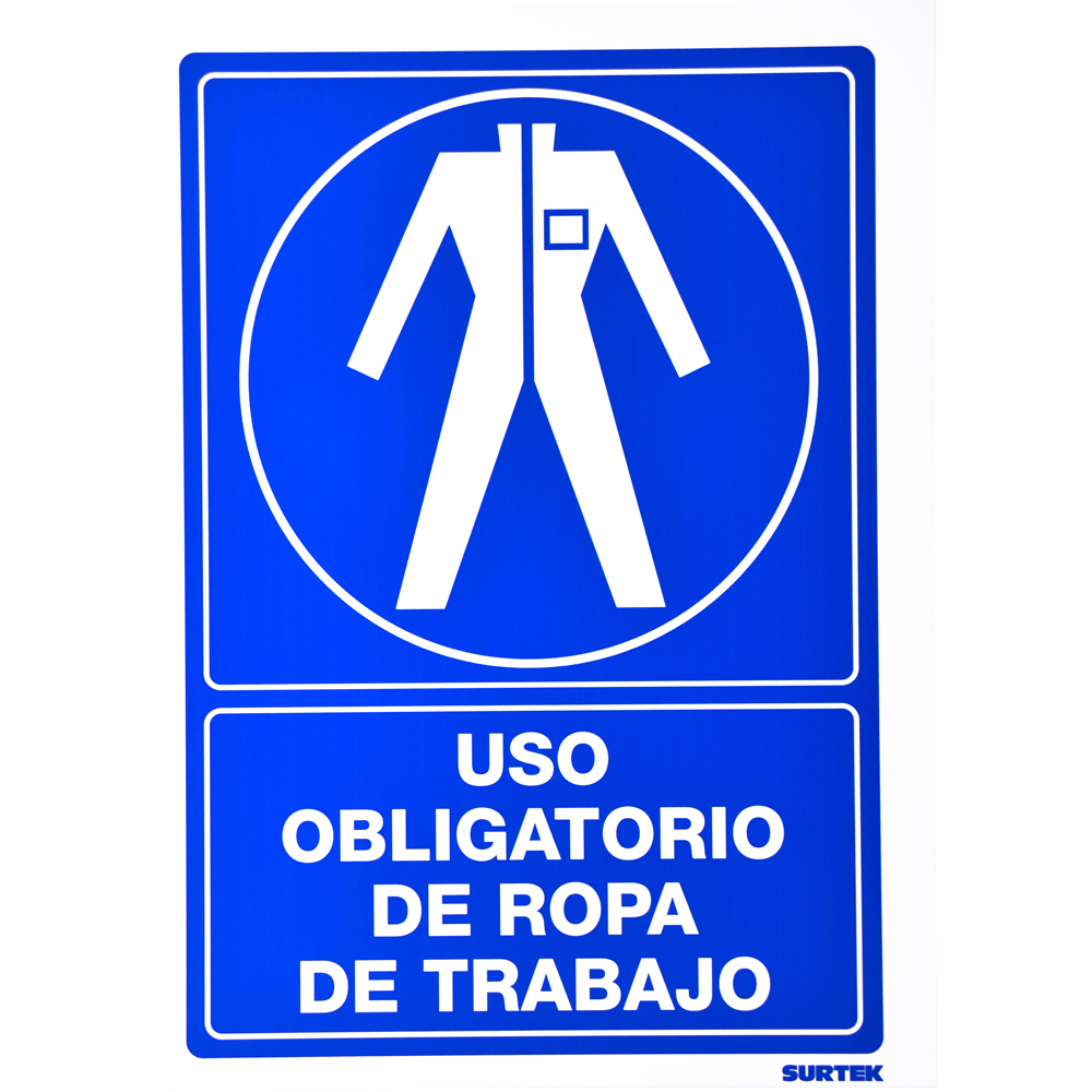 Señal "Uso obligatorio de ropa de trabajo", Surtek