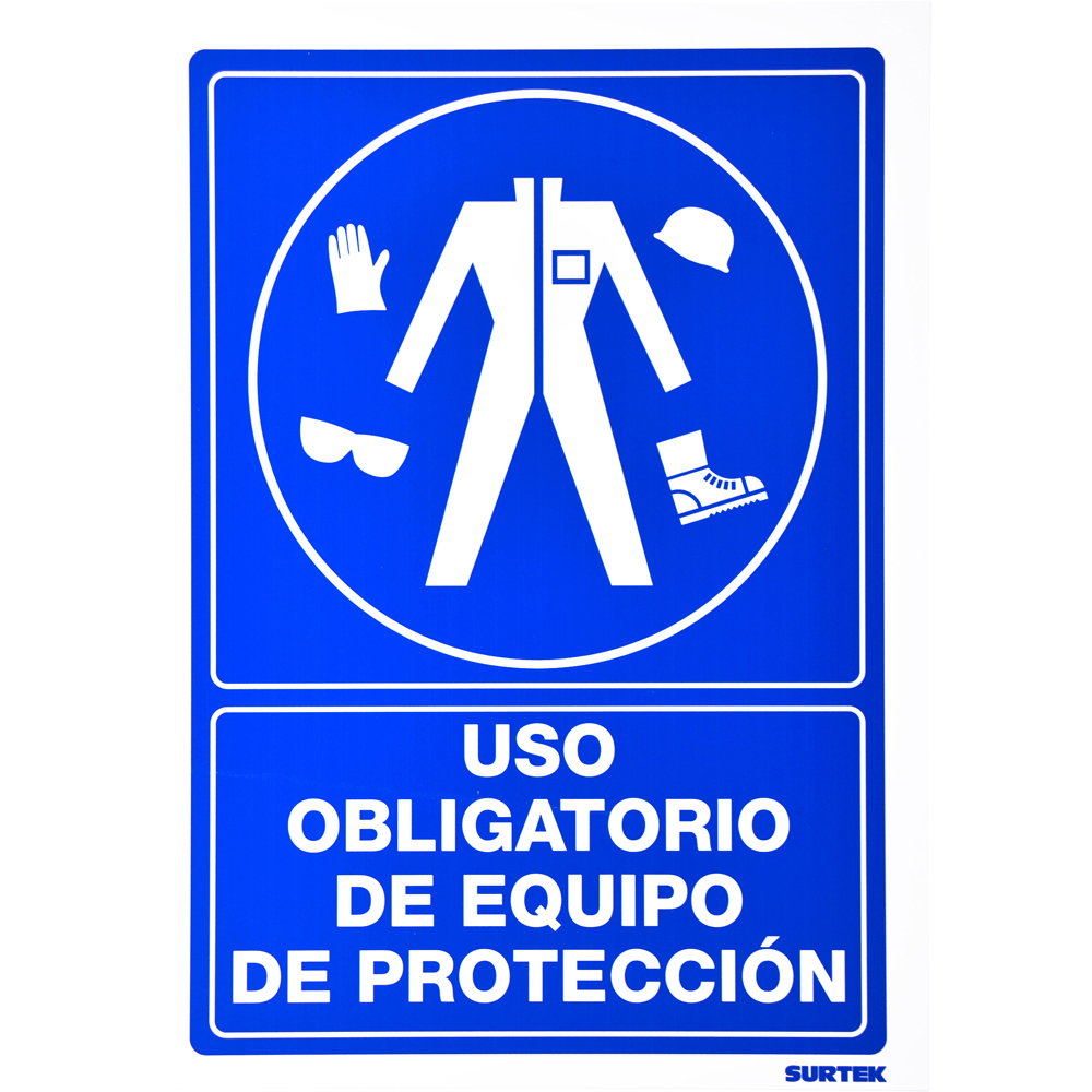 Señal "Uso obligatorio de equipo de protección", Surtek