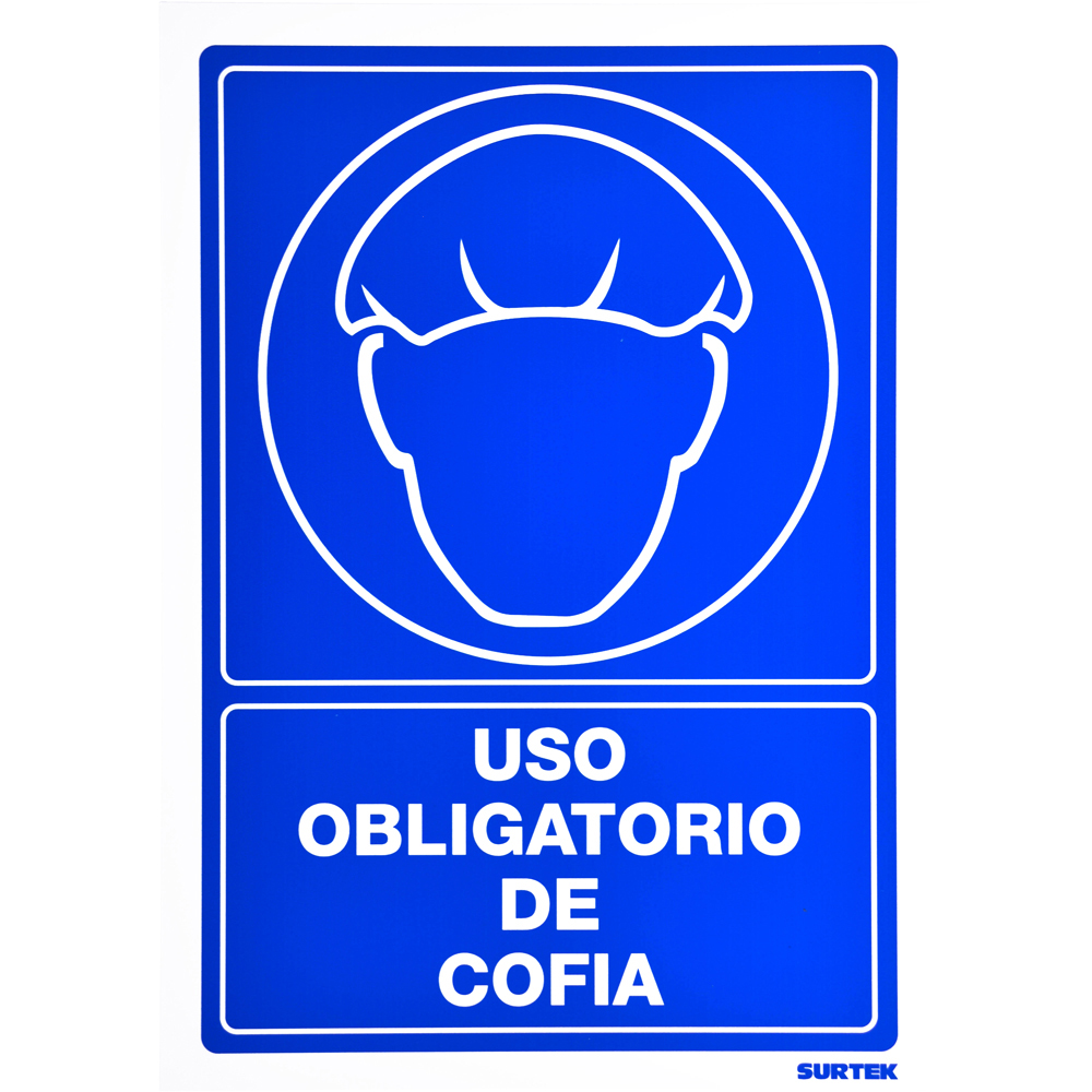 Señal "Uso obligatorio de cofia", Surtek