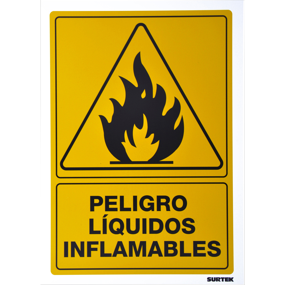 Señal "Peligro líquidos inflamables", Surtek