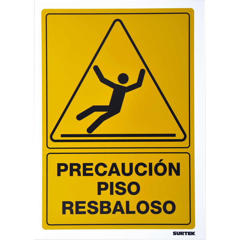 Señal "Precaución piso resbaloso", Surtek