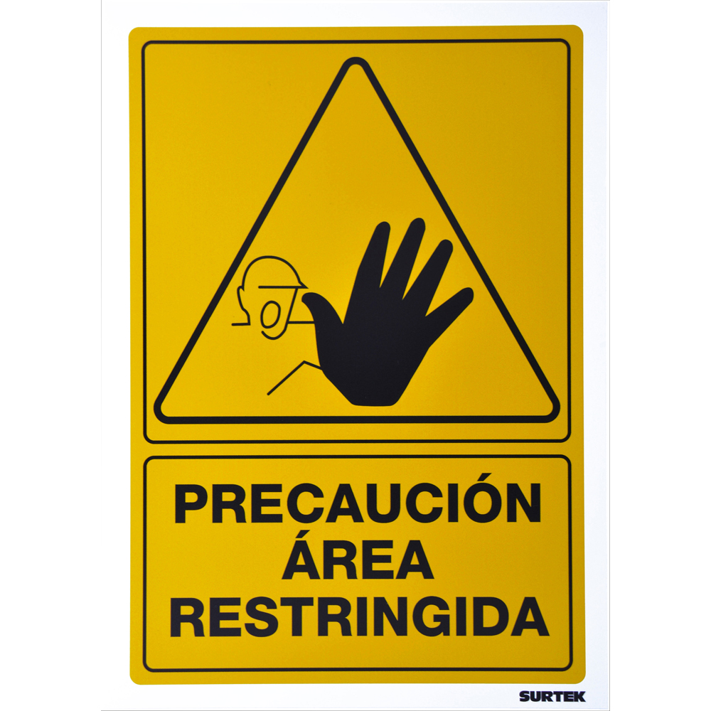 Señal "Precaución área restringida", Surtek