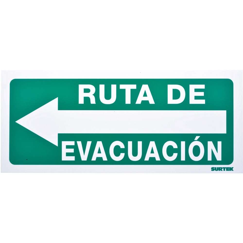 Señal "Ruta de evacuación" izquierda, Surtek