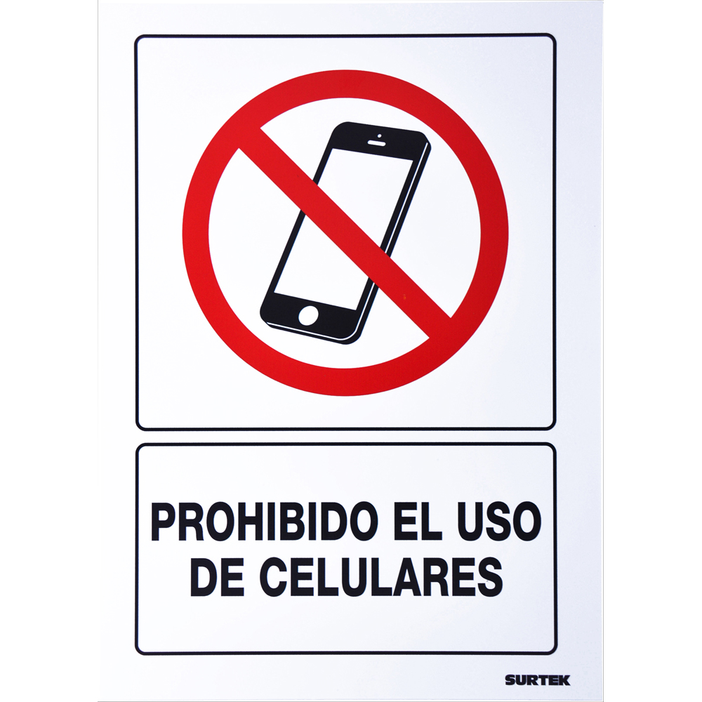 Señal "Prohibido el uso de celulares", Surtek