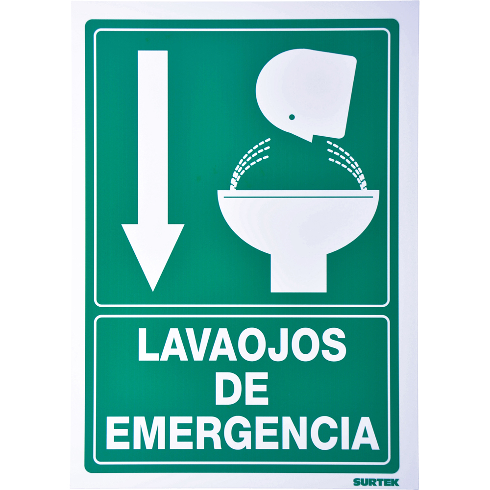 Señal "Lava ojos de emergencia", Surtek