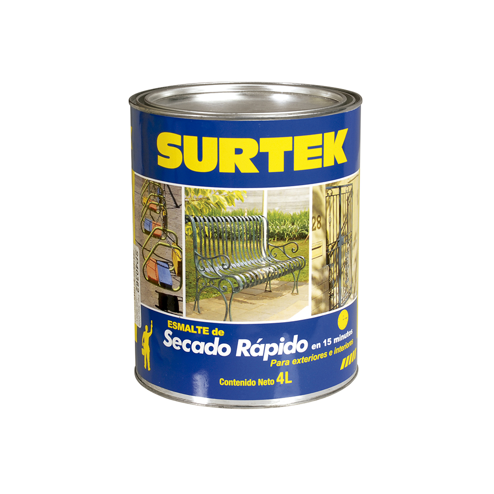 Esmalte de secado rápido 4 Lt color azul brillante, Surtek