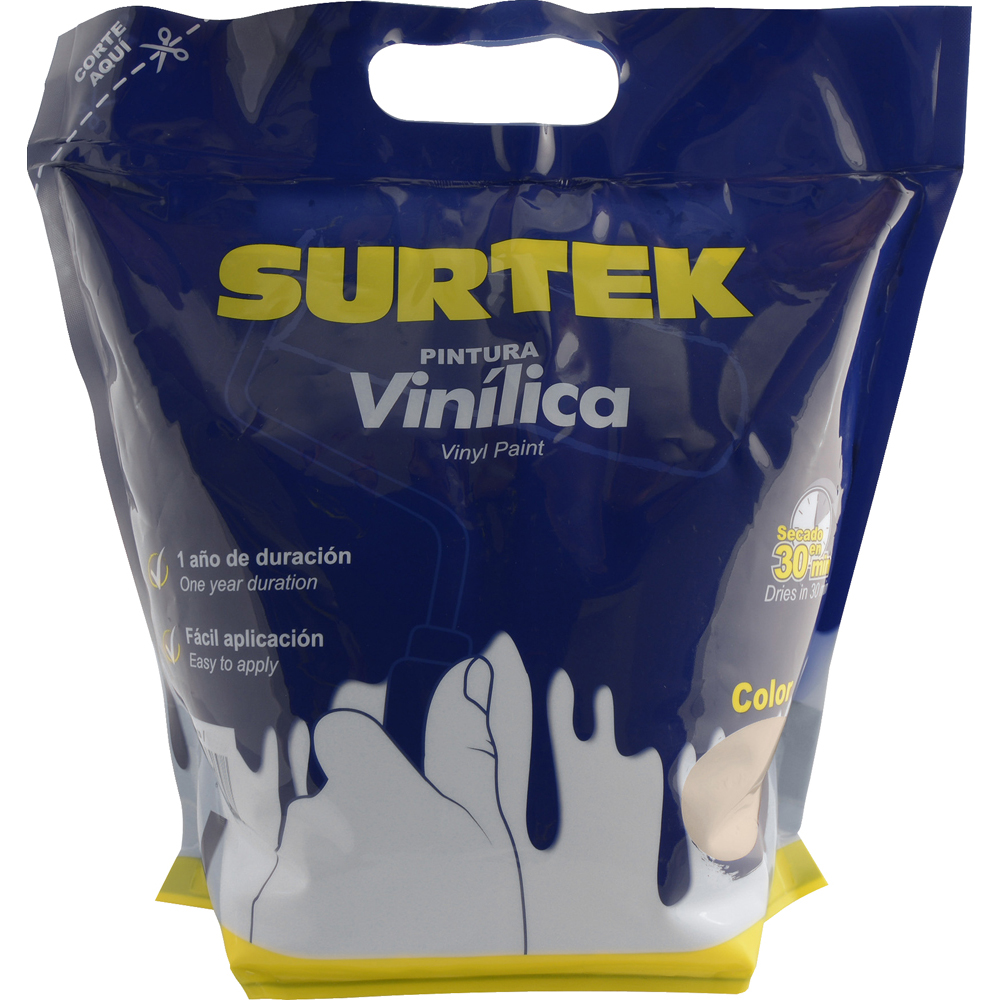 Bolsa de pintura vinílica 3.78 Lt color crema, Surtek