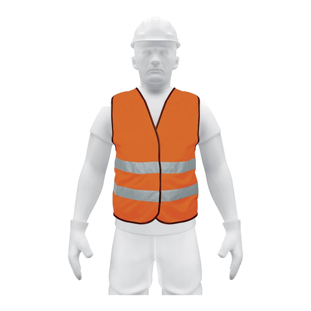 14426 / Chaleco de seguridad naranja con cintas de alta visibilidad, Truper