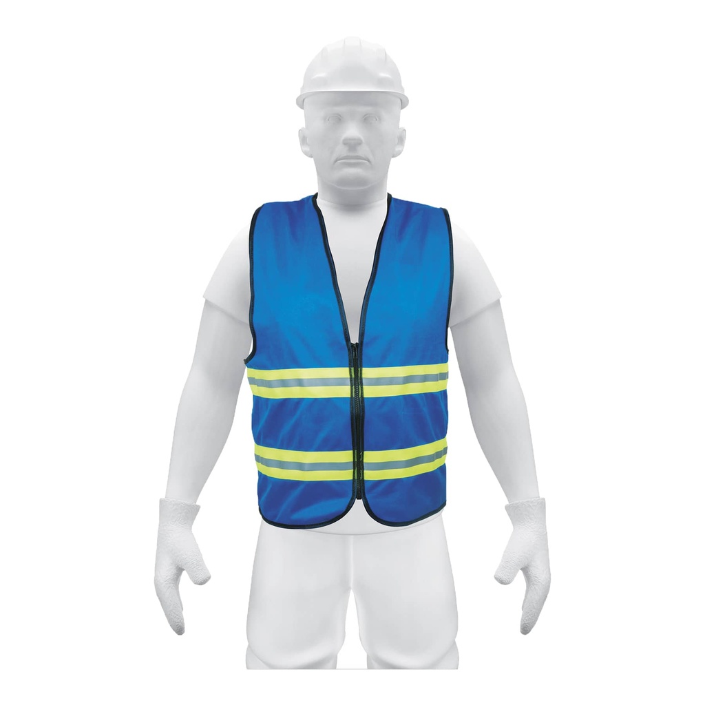 15416 / Chaleco de seguridad azul alta visibilidad con cierre, Truper