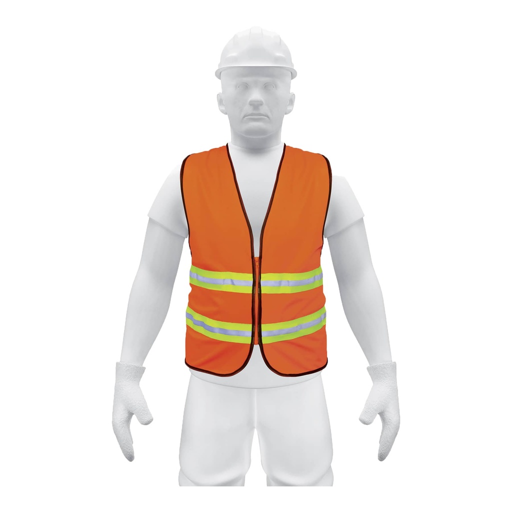 13473 / Chaleco de seguridad naranja alta visibilidad con cierre, Truper