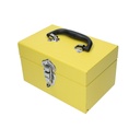 Caja portaherramientas metálica amarilla 9" x 5" x 6", Surtek