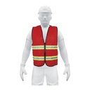 15417 / Chaleco de seguridad rojo alta visibilidad con cierre, Truper