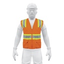 13475 / Chaleco de seguridad naranja max visibilidad y 6 bolsas, Truper