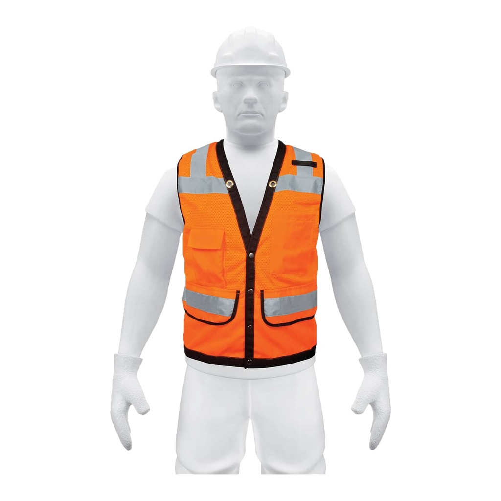 13481 / Chaleco seguridad reforzado naranja con bolsas, XG, Expert