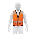 13481 / Chaleco seguridad reforzado naranja con bolsas, XG, Expert
