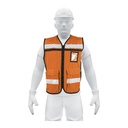 14669 / Chaleco brigadista con cintas reflejantes, color naranja, Truper
