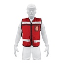 14663 / Chaleco brigadista con cintas reflejantes, color rojo, Truper