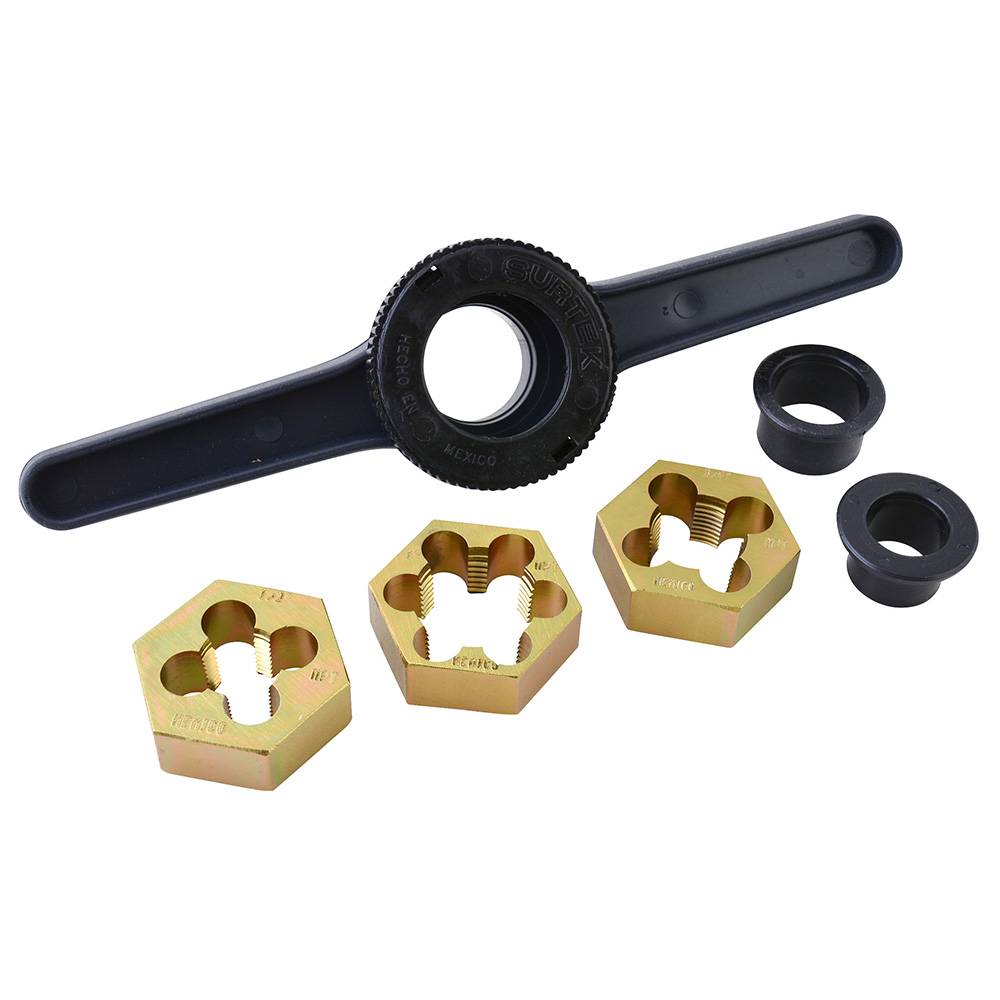 Juego de tarraja para tubos de PVC 1/2" a 1",  6 piezas, Surtek