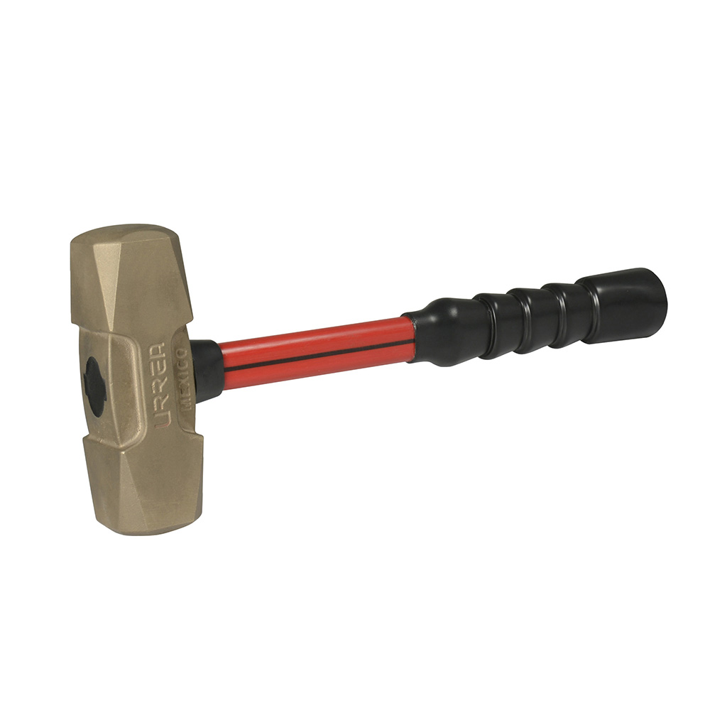 Marro de bronce-aluminio antichispa de 2lb con mango corto de fibra de vidrio 13", Urrea
