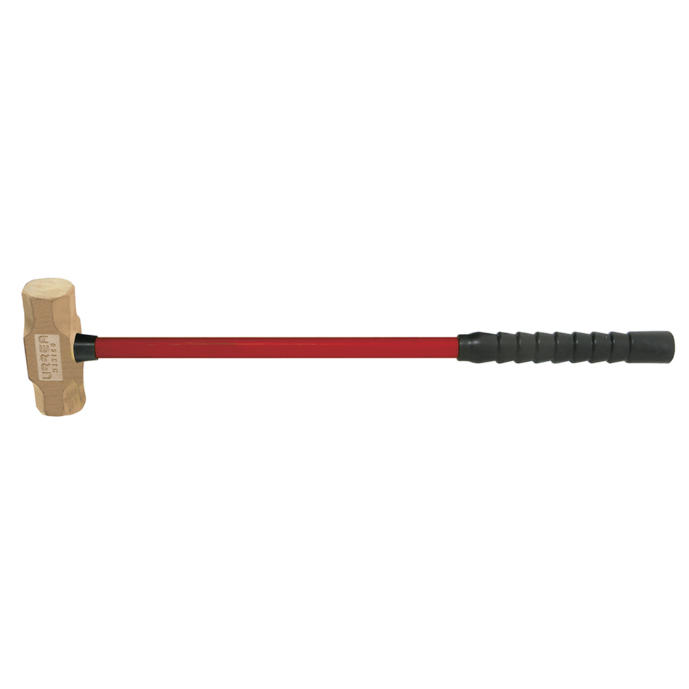Marro de bronce-aluminio antichispa de 7.5lb con mango extra largo de fibra de vidrio 34", Urrea