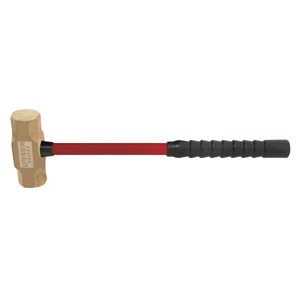 Marro de bronce-aluminio antichispa de 10lb con mango largo de fibra de vidrio 20", Urrea