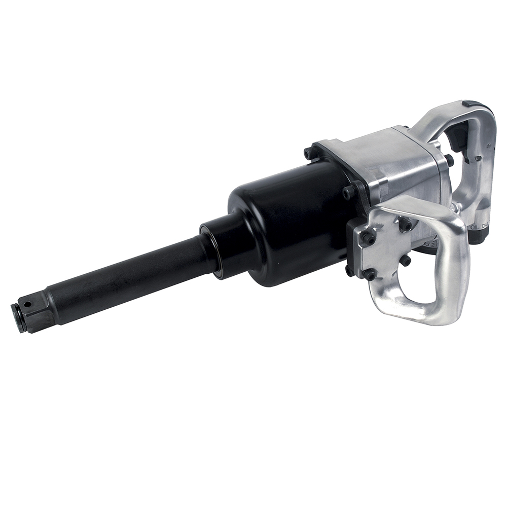 Pistola de impacto neumática cuadro de 1" 1,800 Ft-lb con extensión 6" sistema twin hammer, Urrea