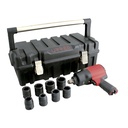 Juego de pistola de impacto neumática cuadro de 3/4" y accesorios en pulgadas, 10 piezas, Urrea