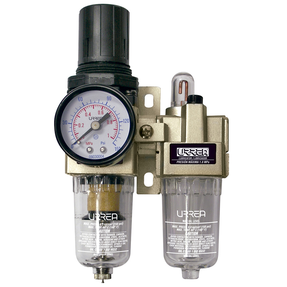 Filtro regulador y lubricador de aire 3/4" NPT, Urrea