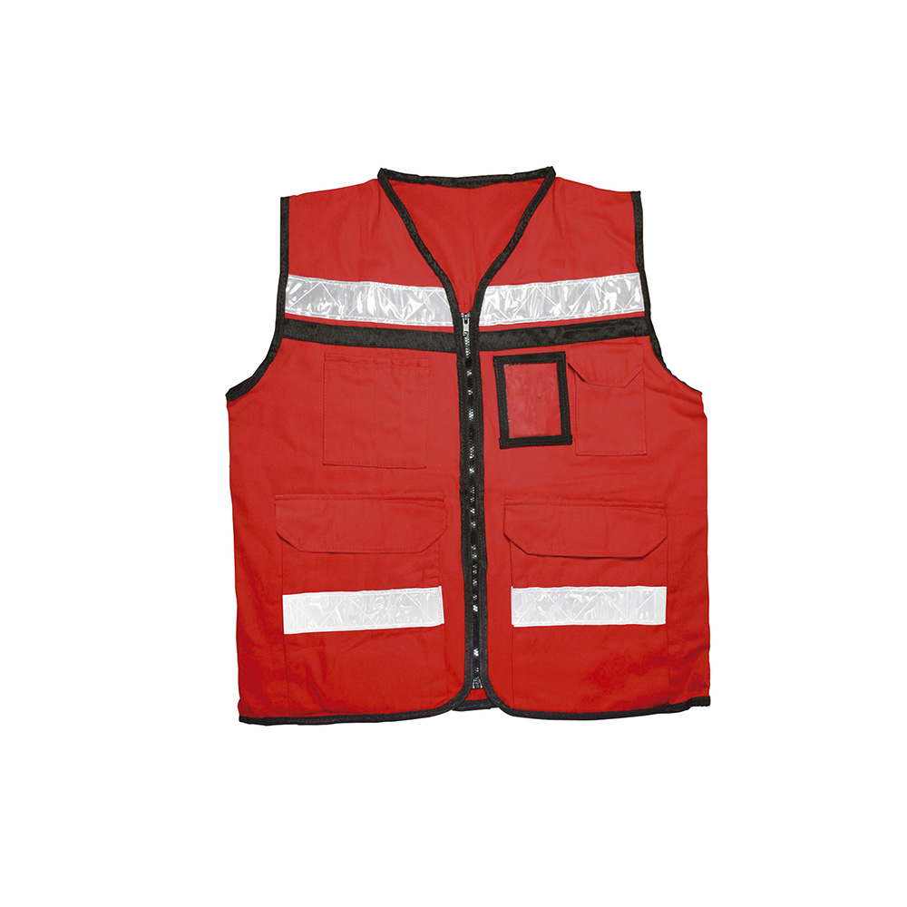 Chaleco de seguridad tipo supervisor cerrado con reflejante rojo EG, Urrea