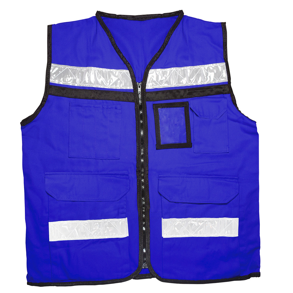 Chaleco de seguridad tipo supervisor cerrado con reflejante azul G, Urrea