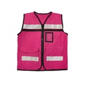 Chaleco de seguridad tipo supervisor cerrado con reflejante rosa CH, Urrea