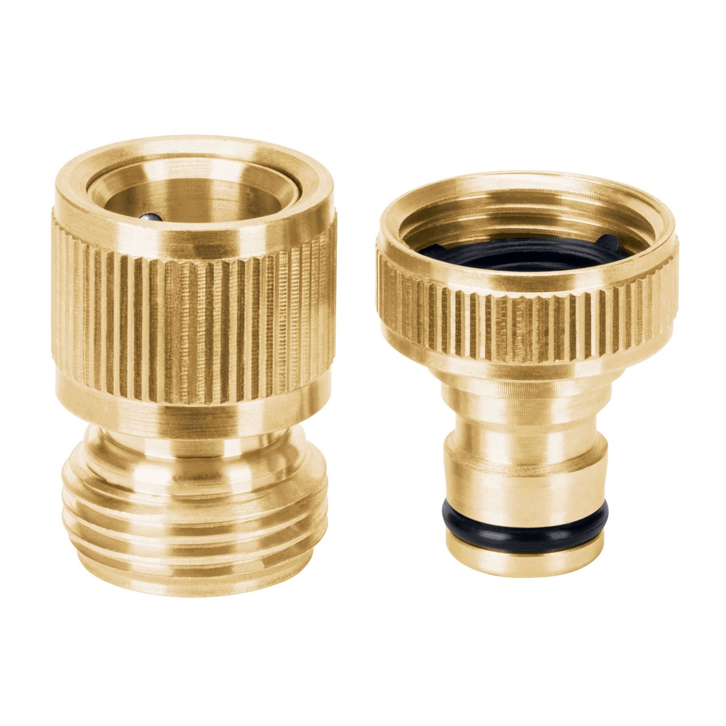 101598 / Conector 3/4' rápido de latón grifo-manguera sistema click, Truper