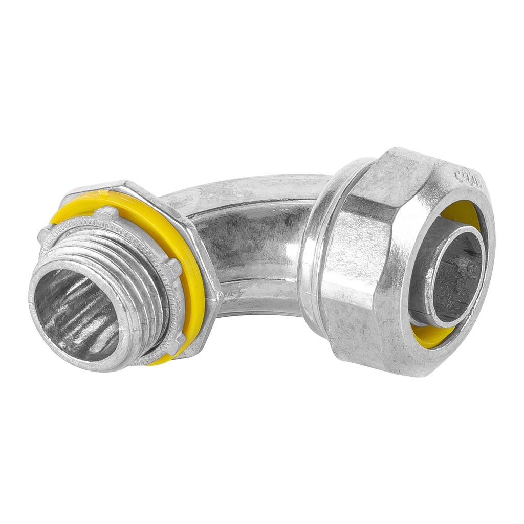 46933 / Conector curvo de 1/2' para tubo liquid tight, Volteck