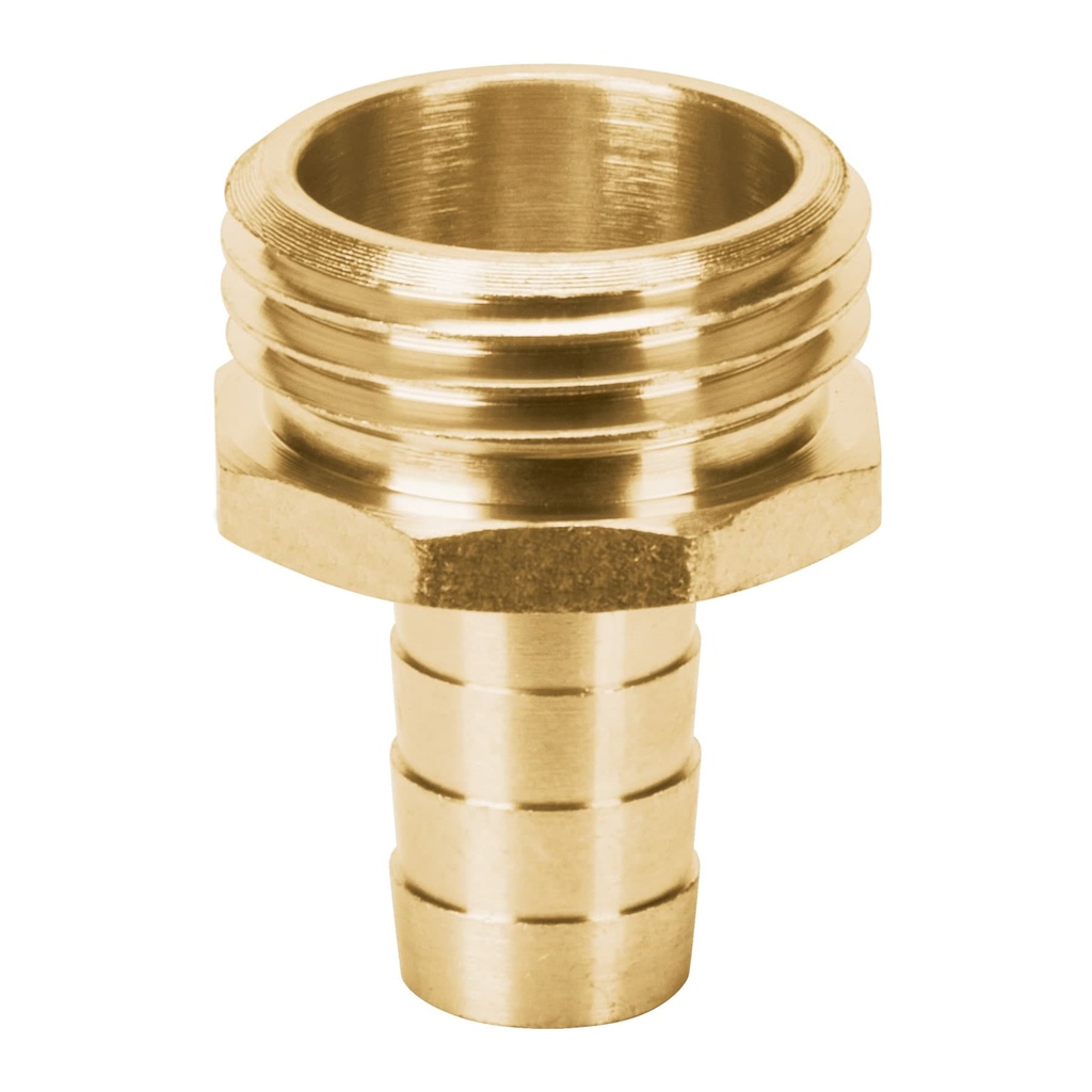 12702 / Conector 1/2' macho de latón sólido para manguera, Truper