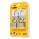 20507 / Juego de 4 candados cuerpo laminado, 40 mm, Hermex Basic