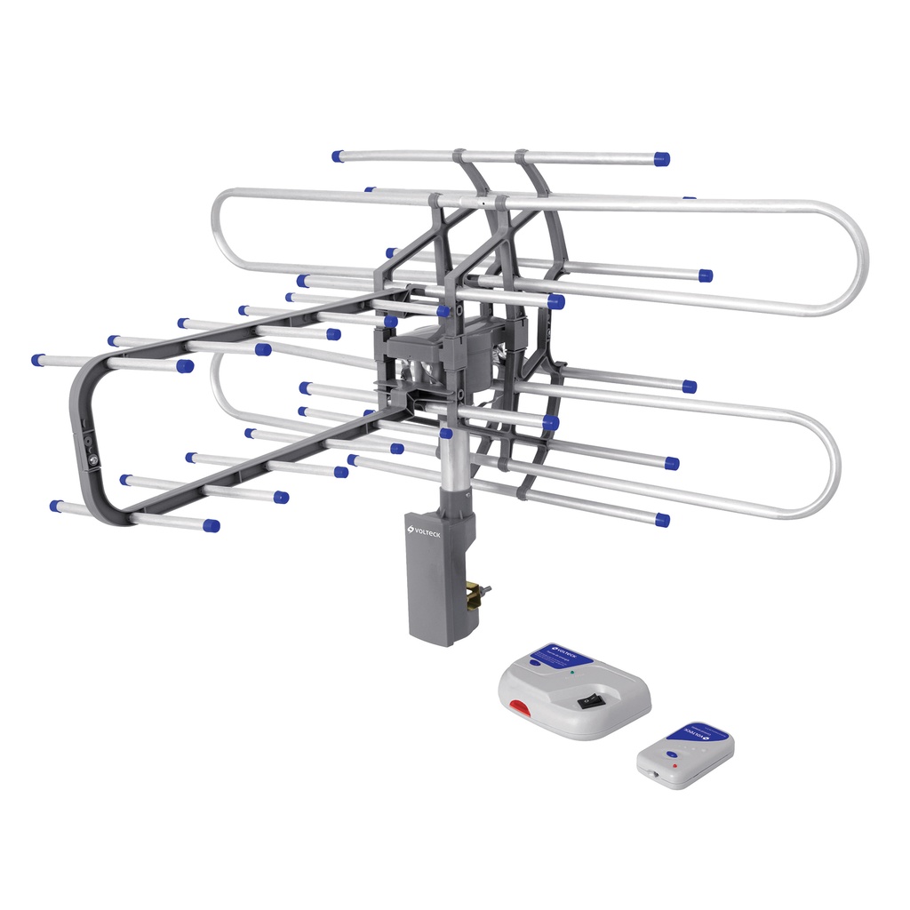 48115 / Antena aérea para TV HD, giratoria 360° con control, Volteck