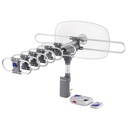 48114 / Antena aérea para TV HD, giratoria 360° con control y cable, Volteck