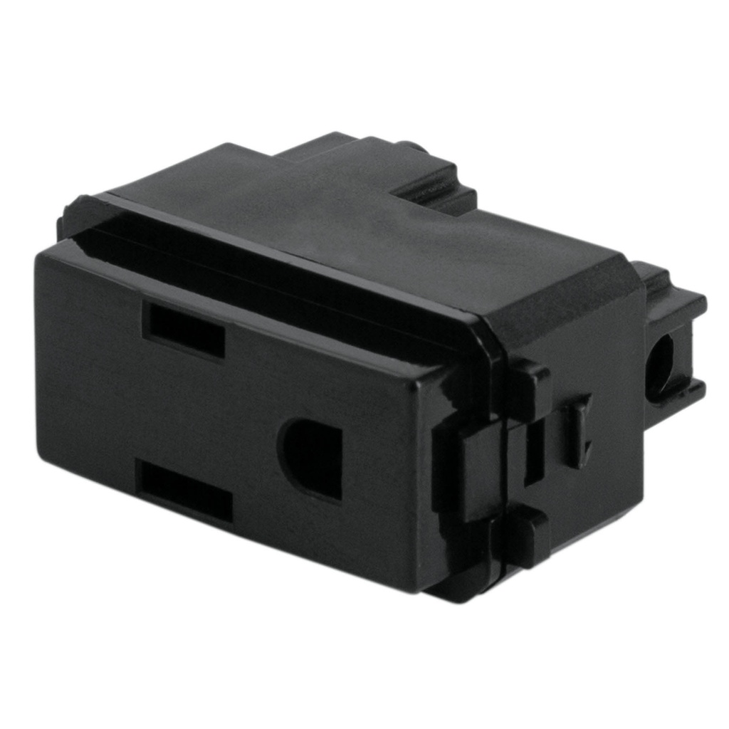 47605 / Contacto sencillo, 2 polos + tierra, línea Italiana, negro, Volteck