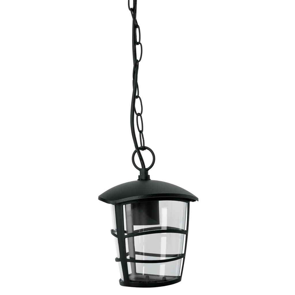 45094 / Arbotante tipo farol moderno colgante para exteriores, negro, Volteck