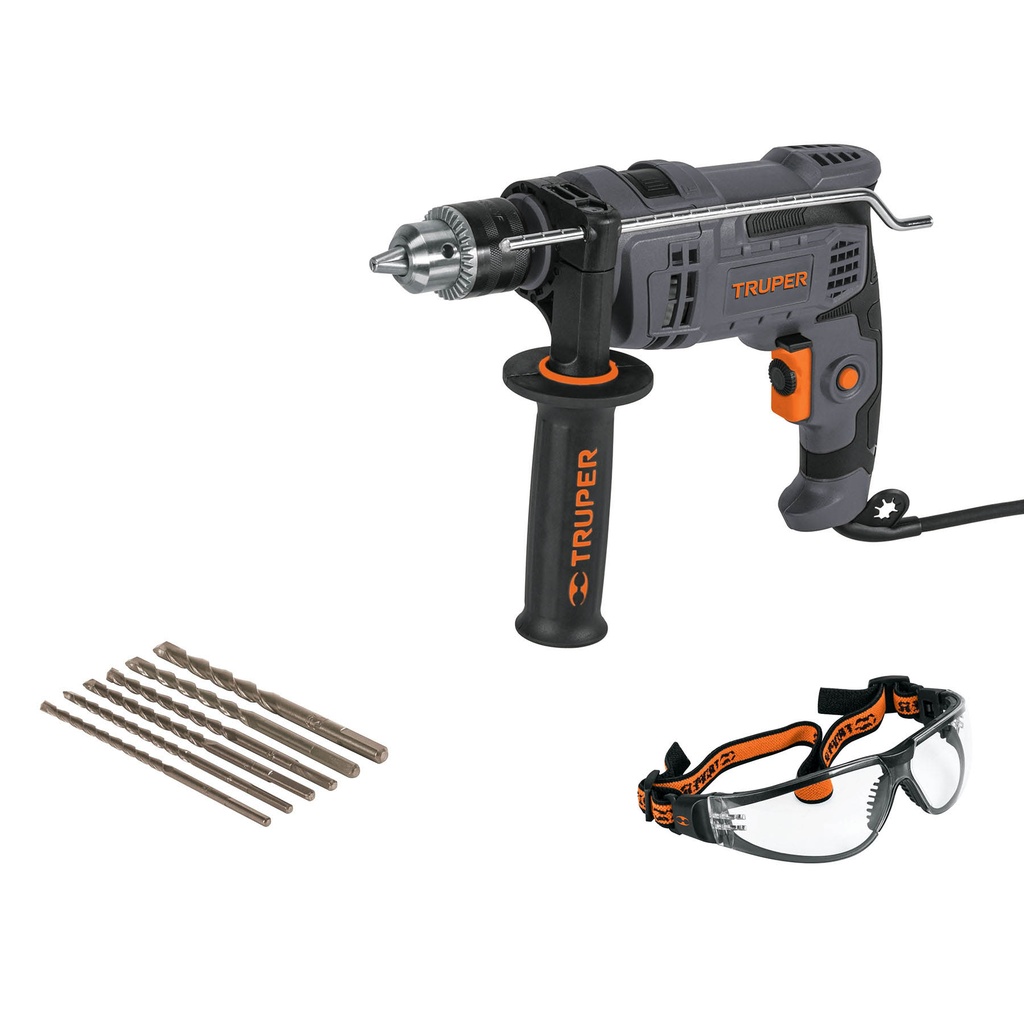 Rotomartillo 1/2' 700 W, 6 brocas y lentes de seguridad, Truper