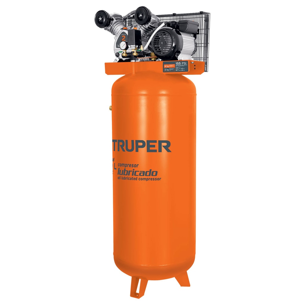 19366 / Compresor de aire, con banda, vertical 240L 4HP, 220V Truper