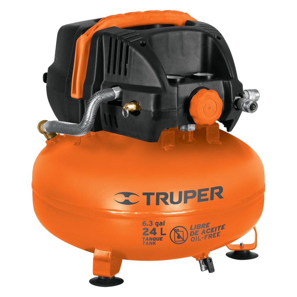 13830 / Compresor libre de aceite compacto 24L, 2-2/3HP 127V Truper