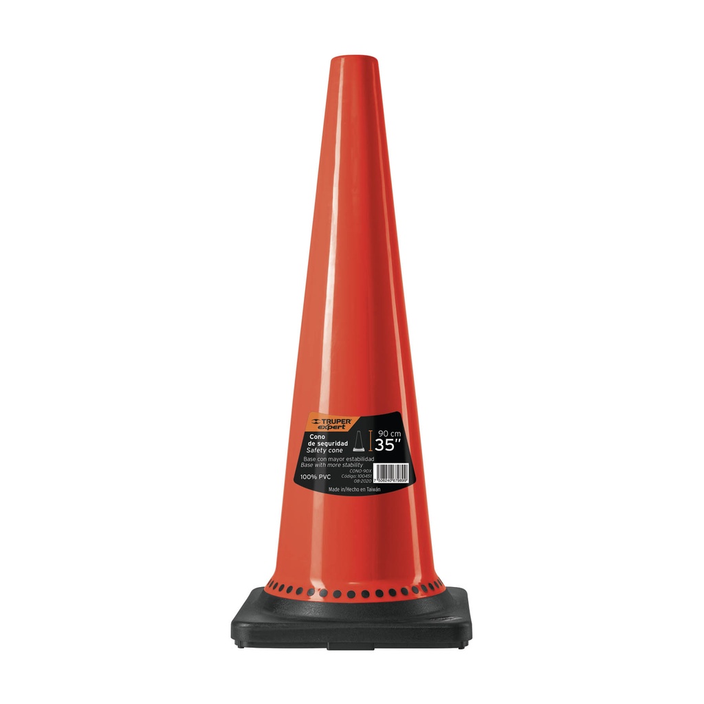 Cono de precaución de 90 cm de PVC, uso rudo, Expert
