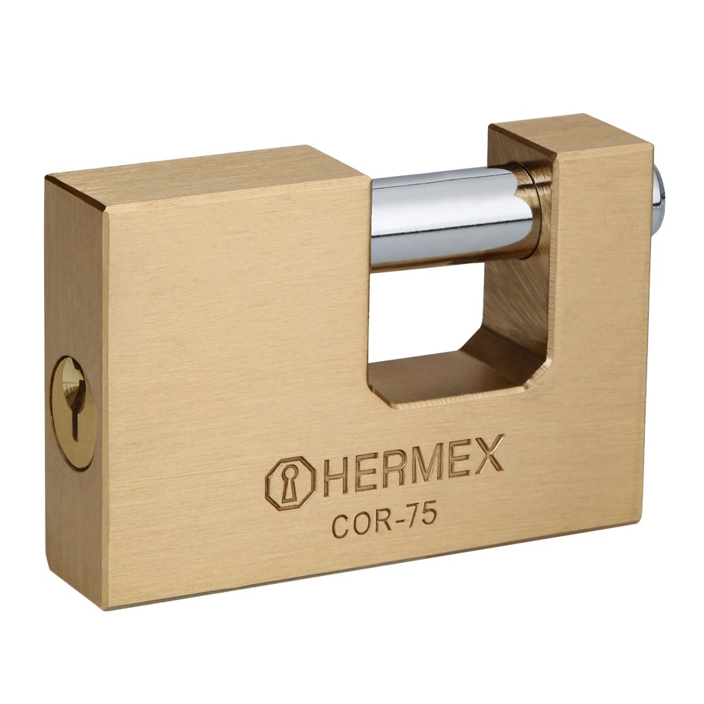 43357 / Candado antipalanca, 75mm, cuerpo de latón llave tradicional, Hermex