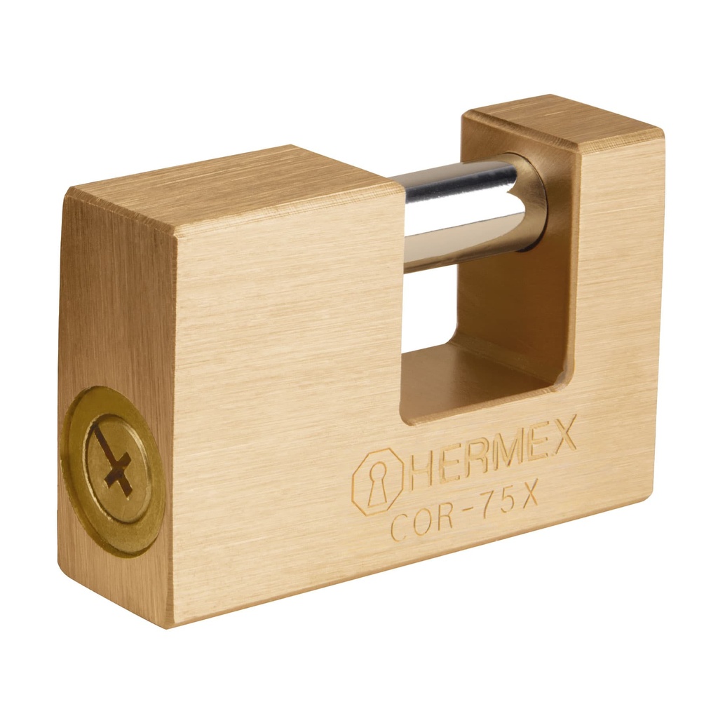 43353 / Candado antipalanca, 75mm, cuerpo de latón, llave tetra, Hermex