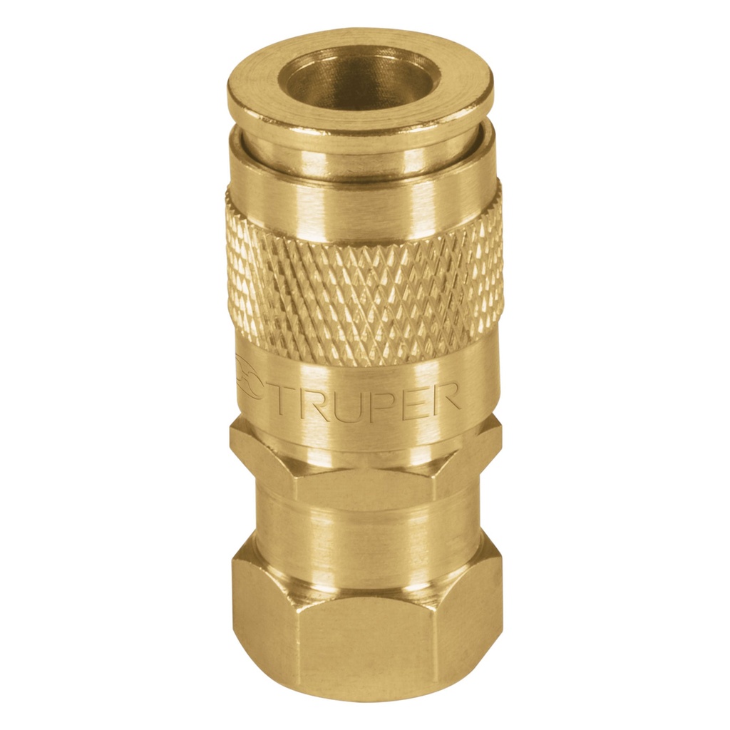 19029 / Cople rápido de latón, cuerda 1/4 NPT, Truper