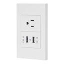 45603 / Placa armada 1contacto, 2puertos USB, 1.5mod,Española,blanco, Volteck