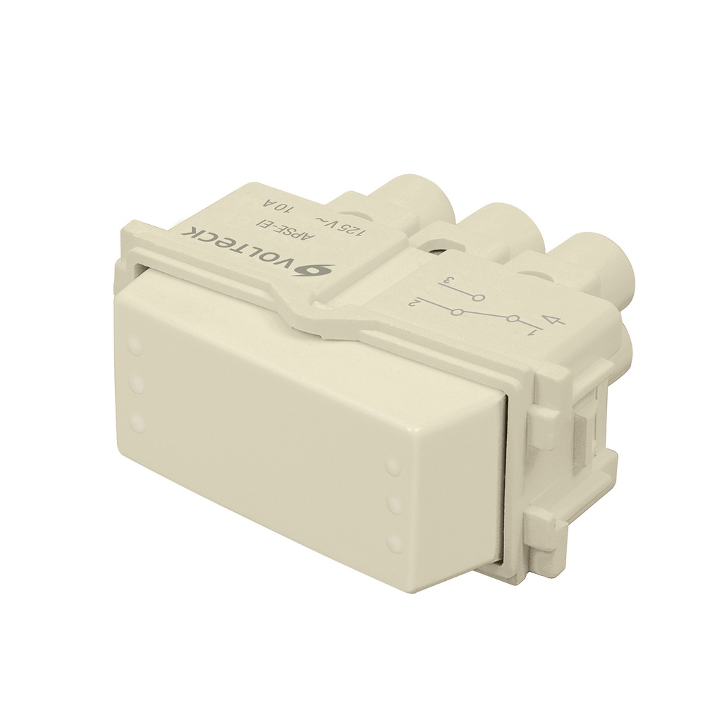 48083 / Interruptor de 3 vías, línea Italiana, color marfil, Volteck